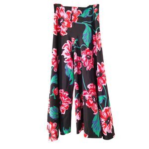 Nicholas Women's Size 8 Silk Floral Palazzo Pants Artsy Bohemian Wide Leg Summer